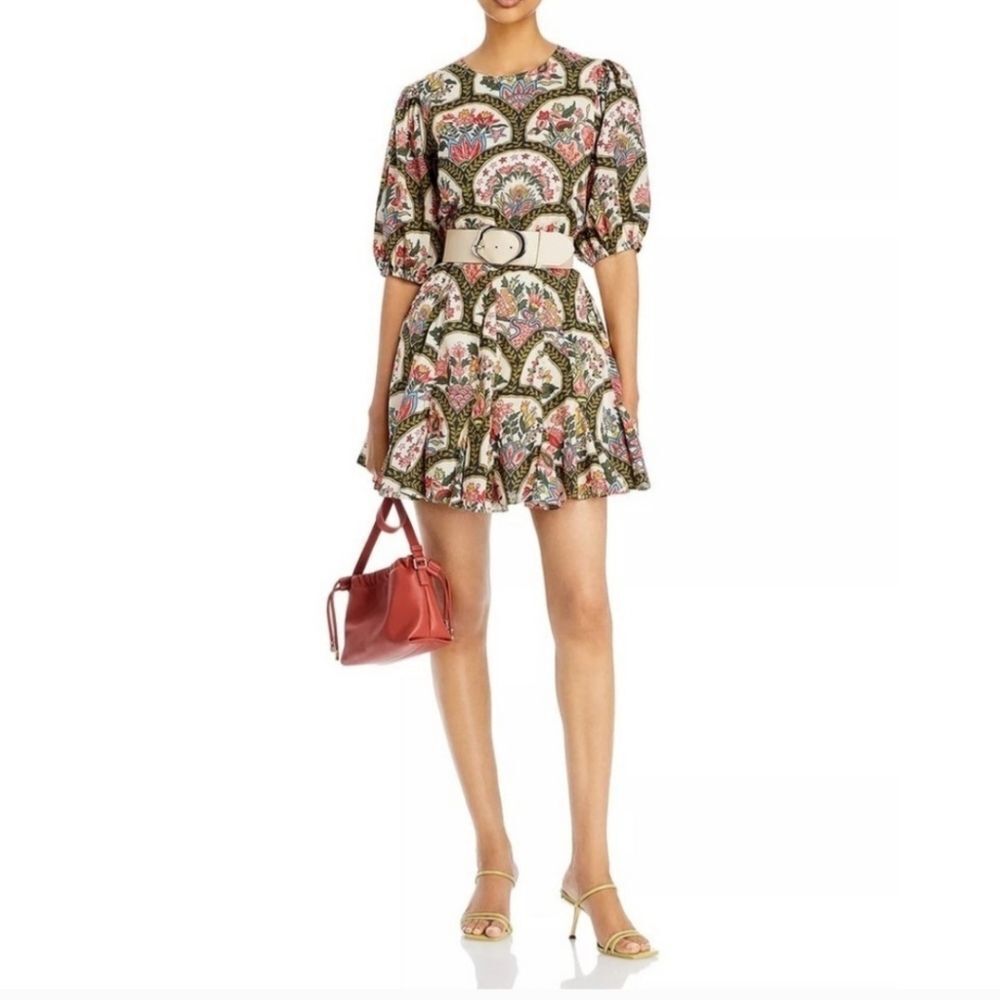 Christian Lacroix women's multi Size medium floral lace back cotton mini dress